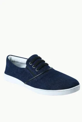 Men's Denim Mock Lace Slip-On Loafers