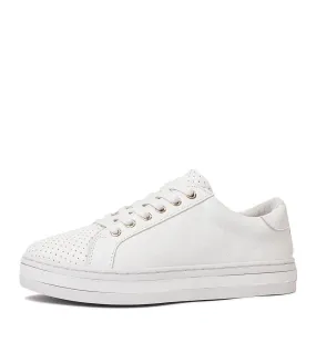 Paradise White Leather Sneakers